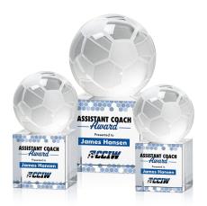 Soccer Ball Full Color Globe on Granby Crystal Award - Awards and Trophies