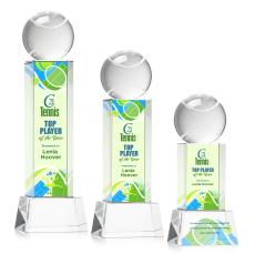 Tennis Ball Full Color Clear on Belcroft Globe Crystal Award - Awards and Trophies
