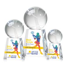 Tennis Ball Full Color Globe on Celestina Crystal Award - Full Color Imprint