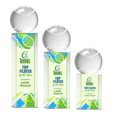 Tennis Ball Full Color Globe on Dakota Crystal Award - Full Color Imprint