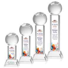Tennis Ball Full Color Clear on Stowe Globe Crystal Award - Full Color Imprint