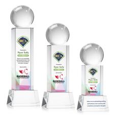 Baseball Full Color Clear  on Belcroft Globe Crystal Award - Full Color Imprint