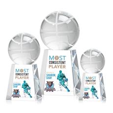 Basketball Full Color Globe on Celestina Crystal Award - Full Color Imprint