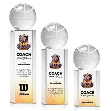 Basketball Full Color Globe on Dakota Crystal Award - Full Color Imprint