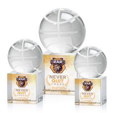 Basketball Full Color Globe on Granby Crystal Award - Full Color Imprint