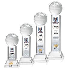 Basketball Full Color Clear on Stowe Globe Crystal Award - Full Color Imprint