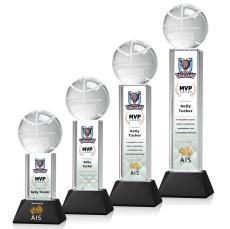 Basketball Full Color Black on Stowe Globe Crystal Award - Full Color Imprint