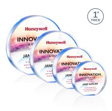 Narita Full Color Blue Circle Acrylic Award - Full Color Imprint