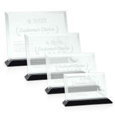 Embassy Jade/Black (Horiz) Rectangle Glass Award - Glass Awards