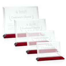Embassy Jade/Rosewood (Horiz) Rectangle Glass Award - Glass Awards