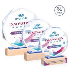 Mallorca Full Color Polygon Crystal Award - Full Color Imprint