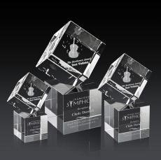 Burrill 3D Square / Cube on Granby Base Crystal Award - Awards and Trophies