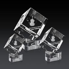 Burrill 3D Clear on Paragon Base Square / Cube Crystal Award - Awards and Gifts