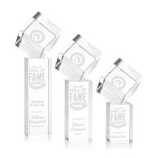 Burrill Square / Cube on Dakota Base Crystal Award - Awards and Trophies