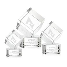 Burrill Clear on Paragon Base Square / Cube Crystal Award - Awards and Trophies