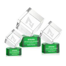 Burrill Green on Paragon Base Square / Cube Crystal Award - Awards and Trophies