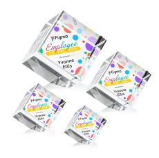 Burrill Corner Cube Full Color Square / Cube Crystal Award - Paperweights