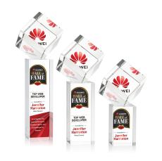 Burrill Full Color Square / Cube on Dakota Base Crystal Award - Awards and Trophies