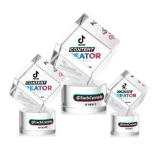 Burrill Full Color Clear on Marvel Base Square / Cube Crystal Award - Awards and Trophies