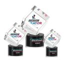 Burrill Full Color Black on Marvel Base Square / Cube Crystal Award