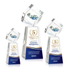 Burrill Full Color Square / Cube on Novita Base Crystal Award - Awards and Trophies