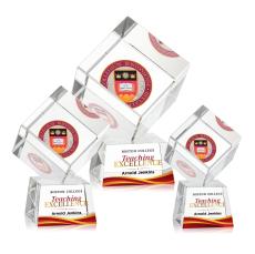 Burrill Full Color Clear on Robson Base Square / Cube Crystal Award - Awards and Trophies