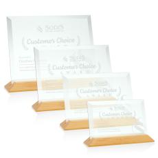 Embassy Jade/Bamboo (Horiz) Rectangle Glass Award - Glass Awards