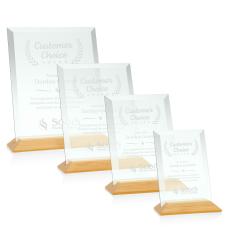 Embassy Jade/Bamboo (Vert) Rectangle Glass Award - Glass Awards