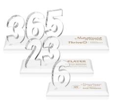 Northam Milestone White Number Crystal Award - Awards and Trophies