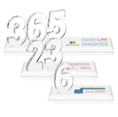 Northam Milestone Full Color White Number Crystal Award - Awards and Trophies