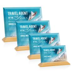 Embassy Full Color Starfire/Bamboo (Horiz) Rectangle Wood Award - Awards and Trophies