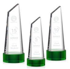 Akron Tower on Base - Green - Awards and Trophies
