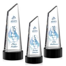 Akron Full Color Black on Base Peaks Crystal Award - Awards and Trophies