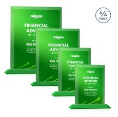 Harrington Full Color Green Rectangle Crystal Award - Crystal Awards