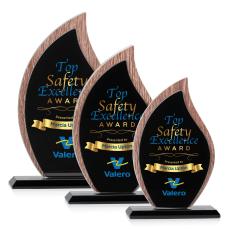 Scollard Full Color Flame Wood Award - Crystal Awards