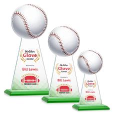 Edenwood Baseball Full Color Green Towers Crystal Award - Awards and Trophies