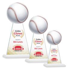 Edenwood Baseball Full Color White Towers Crystal Award - Awards and Trophies