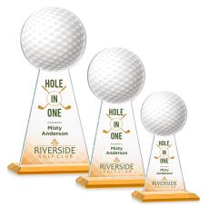 Edenwood Golf Full Color Amber Towers Crystal Award - Awards and Trophies