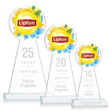 Laidlaw Full Color/Etch Clear Towers Crystal Award - Awards and Trophies