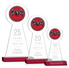Laidlaw Full Color/Etch Red Towers Crystal Award - Awards and Trophies