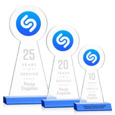 Laidlaw Full Color/Etch Sky Blue Towers Crystal Award - Awards and Trophies