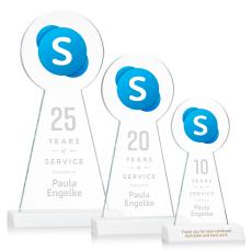 Laidlaw Full Color/Etch White Towers Crystal Award - Awards and Trophies