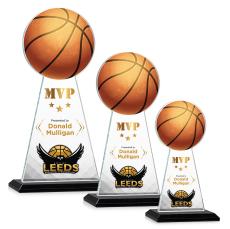 Edenwood Basketball Full Color Black Towers Crystal Award - Awards and Trophies
