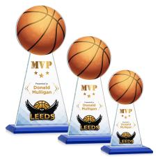 Edenwood Basketball Full Color Blue Towers Crystal Award - Awards and Trophies