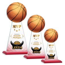 Edenwood Basketball Full Color Red Towers Crystal Award - Awards and Trophies