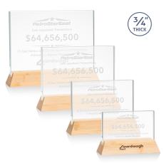 Walkerton Starfire/Bamboo (Horiz) Rectangle Wood Award - Awards and Trophies