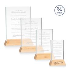 Walkerton Starfire/Bamboo (Vert) Rectangle Wood Award - Awards and Trophies