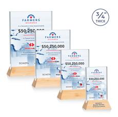 Walkerton Full Color Starfire/Bamboo (Vert) Rectangle Wood Award - Full Color Imprint