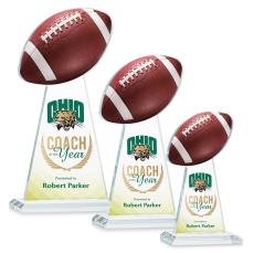 Edenwood Football Full Color Clear Towers Crystal Award - Full Color Imprint