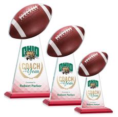 Edenwood Football Full Color Red Towers Crystal Award - Full Color Imprint